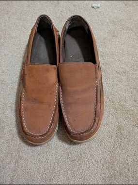 Merona Brown Leather-Style Slip-On Loafers